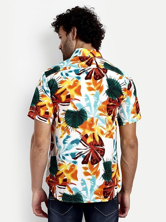 Greciilooks For Casual Stylish Printed Regular Fit | Men Formal Half Sleeve Shirt (Gl-Ms-6046_Multicolour