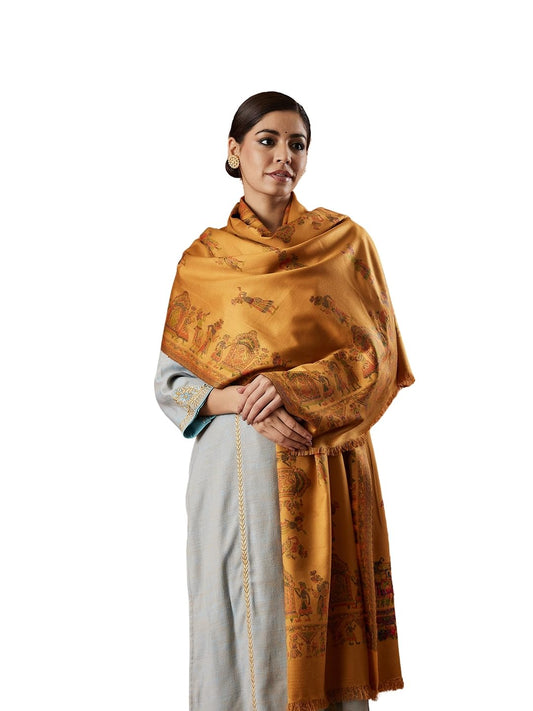 Pashmoda Women Pari mahal Kaani Wool Blend Stole (Size : 71X203 CM)