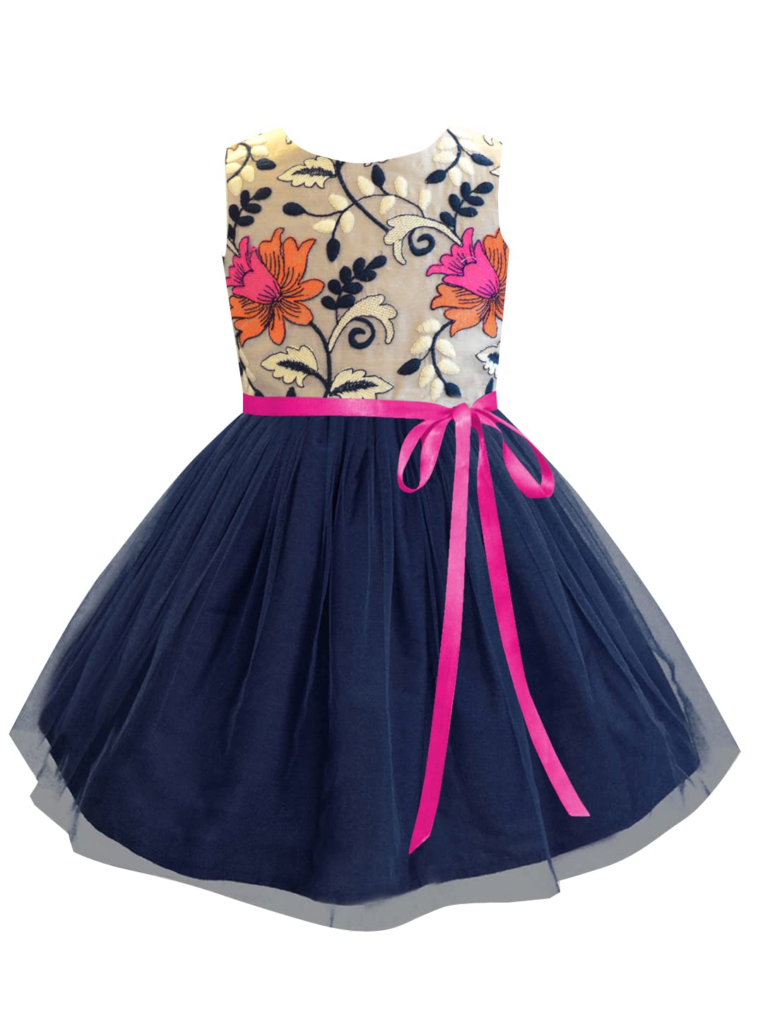 A.T.U.N. (ALL THINGS UBER NICE) Girls Embroidered Birthday Party Frock Dress