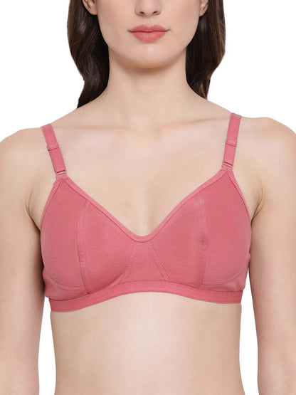 Clovia Cotton Womens Full Cup Non-Padded Non Wired Bra (Br2011P2232C_Pink_32C)