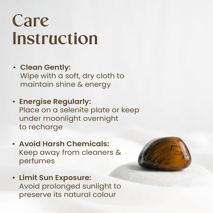 Astrotalk Tiger Eye Tumble Stone | For Meditation, Courage & Balance | Activates Chakra, Removes Fear & Doubt | Vastu Items for Home Decor, Office Desk Decoration | Gift for Man & Woman