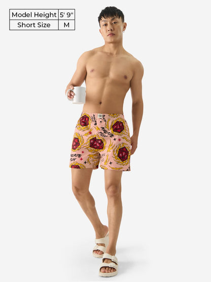 The Souled Store Official Stranger Things: Hellfire Club Men and Boys Pull On Cotton Boxer Shorts Pink Boxer Shorts Mens Boxers