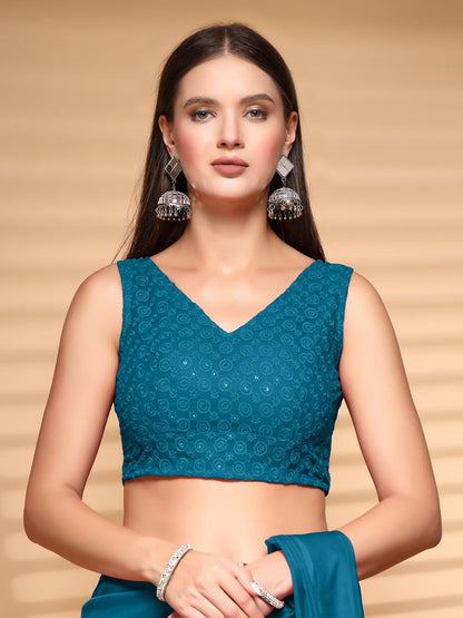 Oomph! Readymade Blouse For Women, Cotton, Sleeveless, V-Neck, Rbbl608