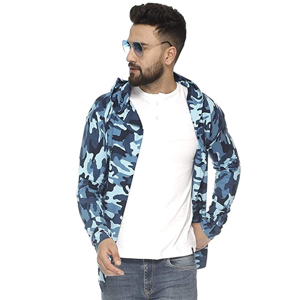 Veirdo Mens Cotton Hooded Neck Cardigan