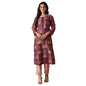 Fabindia Women's Purple Cotton Silk Printed Regular Fit Long Kurta