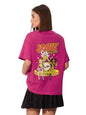 The Souled Store Official Archie: Josie Band Womens and Girls Oversized fit Graphic Printed Half Cotton Pink Color Women Oversiz