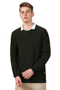 Dennis Lingo Solid Acrylic Regular Fit Full Sleeves Pullover Sweater For Men Green