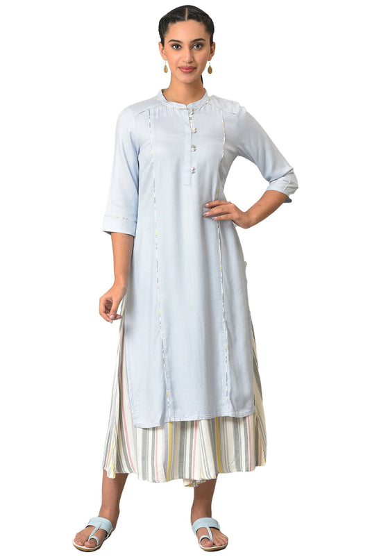 Aurelia Women Solid Viscose Kurta Set with Trousers