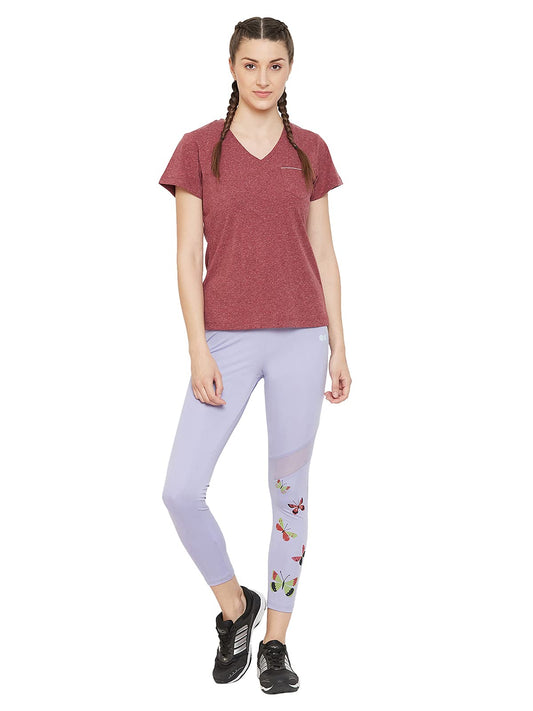 Clovia WomenS Cotton Comfort Fit Active T-Shirt (At0140P09_Maroon_M)