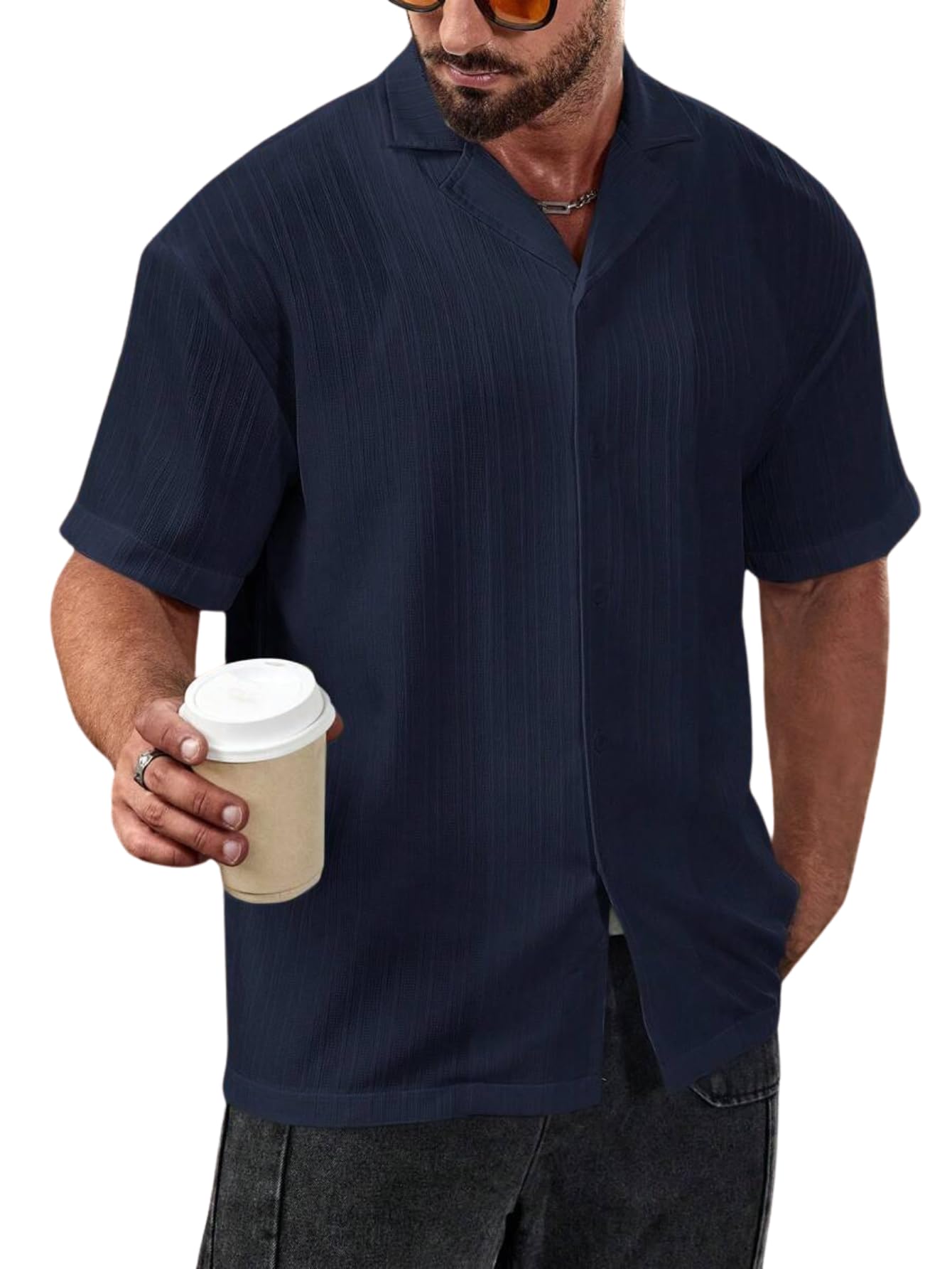 Funky Rich Funkyrich Textured Popcorn Shirts For Men || Casual Shirt For Men || Shirt For Men|| Men Stylish Half Sleeve Shirt ||