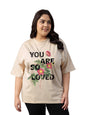 Juneberry 100% Pure Cotton Oversized Fit Latest & Trendy All Over Prints Half Sleeve Plus Size T-Shirt For Women & Girls (Ps_Jby