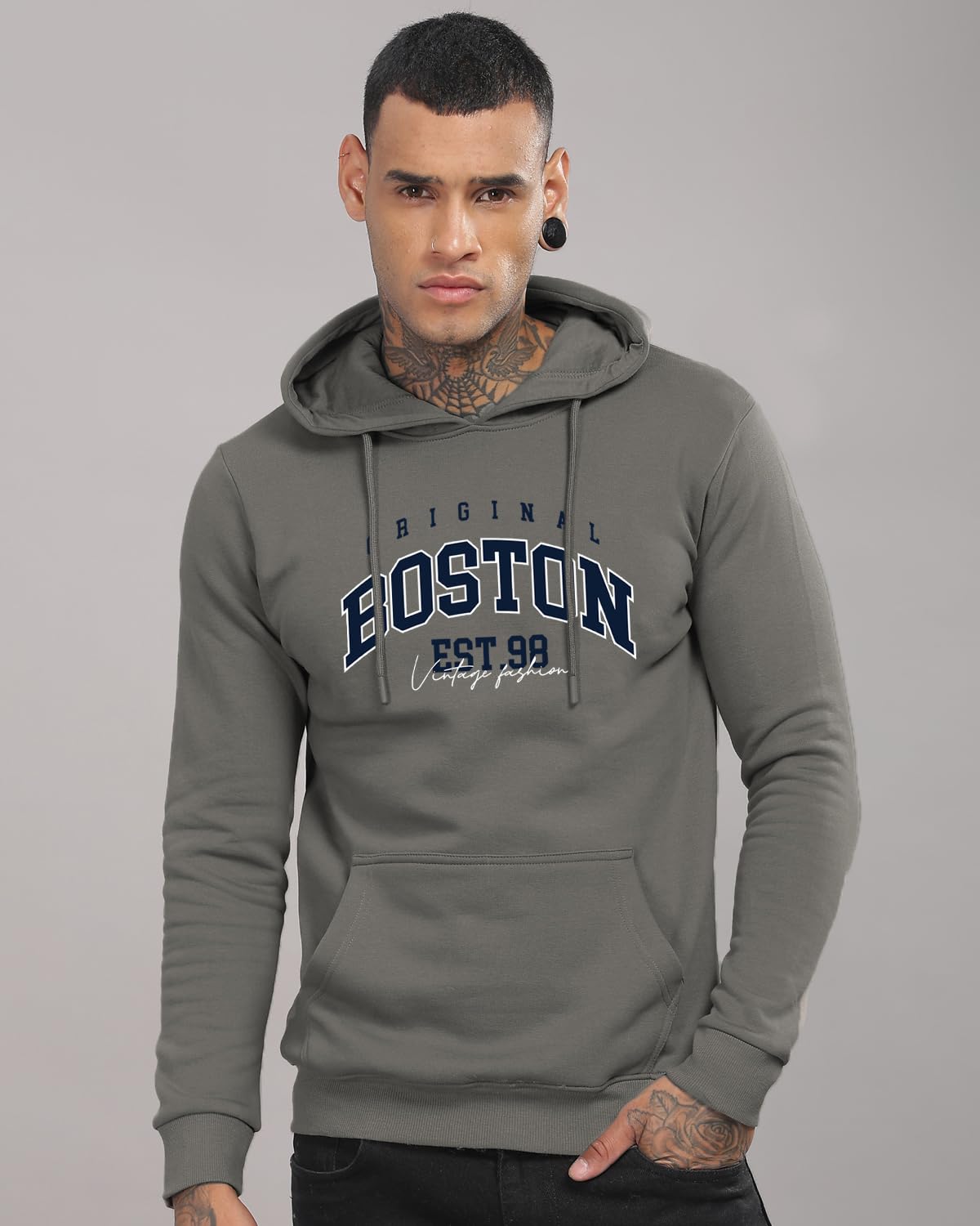 ADRO Hoodies for Men | Printed Hoodie for Men | Cotton Hoodie | Mens Hoodies | Sweatshirt for Men | Hooded Hoodie|H24-BOST-SG-XL