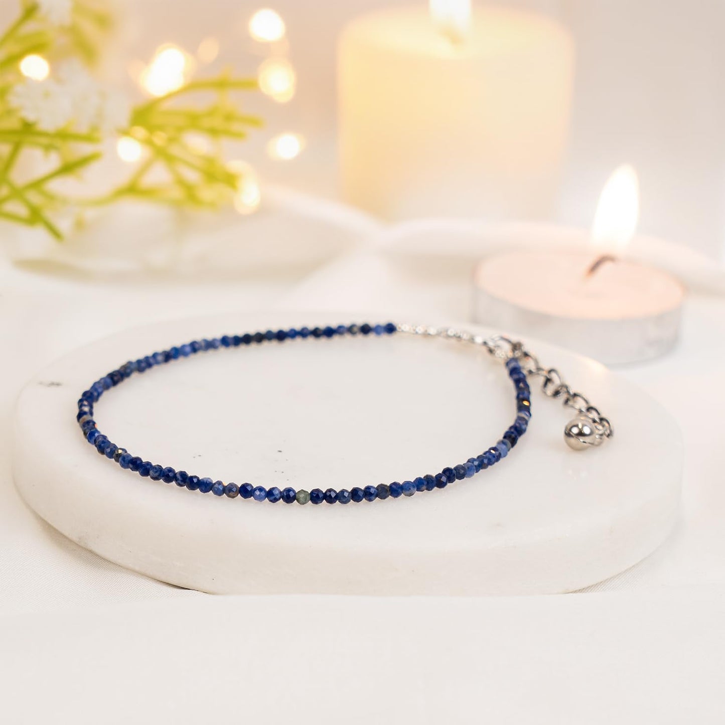 Astrotalk Lapis Lazuli Anklet | Reduces Guru Dosh, boosts clarity, protects from Evil Eye | Anklet for Women | Jewellery for Women | Gift for Woman | Valentine Gift for Girlfriend