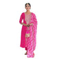 Naixa WomenS Rani Vichitra Silk With Cotton Lining Embroidered And Printed Straight Kurta With Rayon Pant And Taby Laced Dupatt