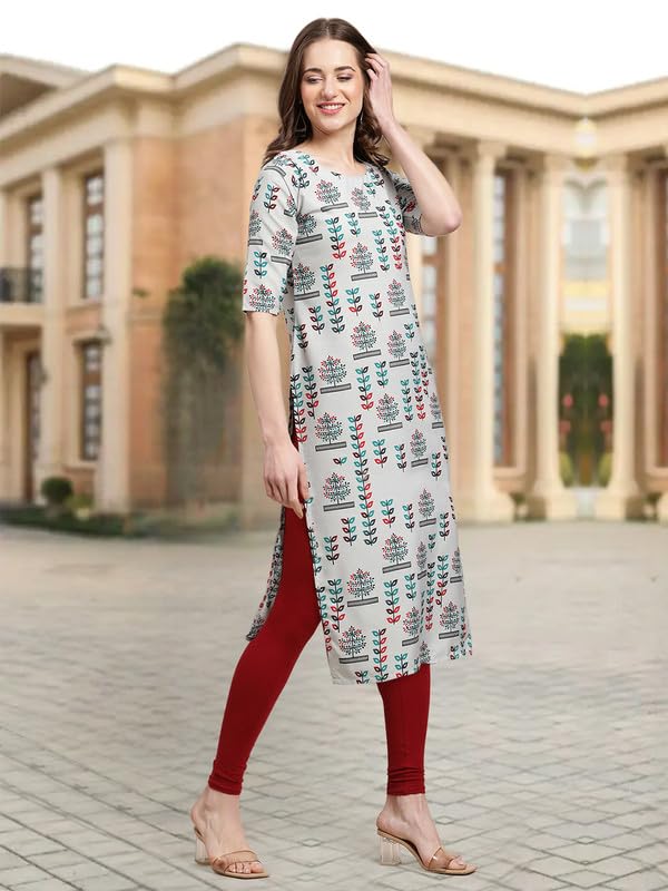 Pinkmint Crepe Digital Printed Kurti For Womens Straight Kurti For Women (Pack Of 5)