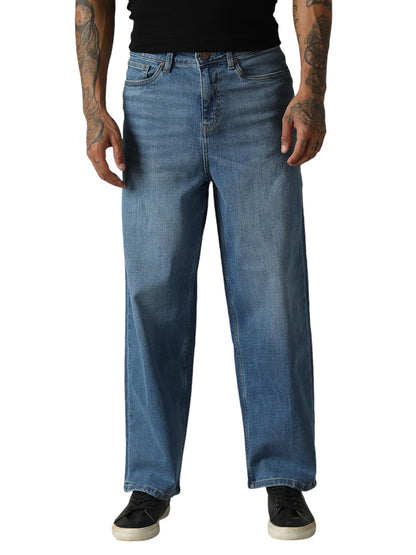 Hubberholme Men Washed Cotton Loose Fit Mid- Rise Jeans 70