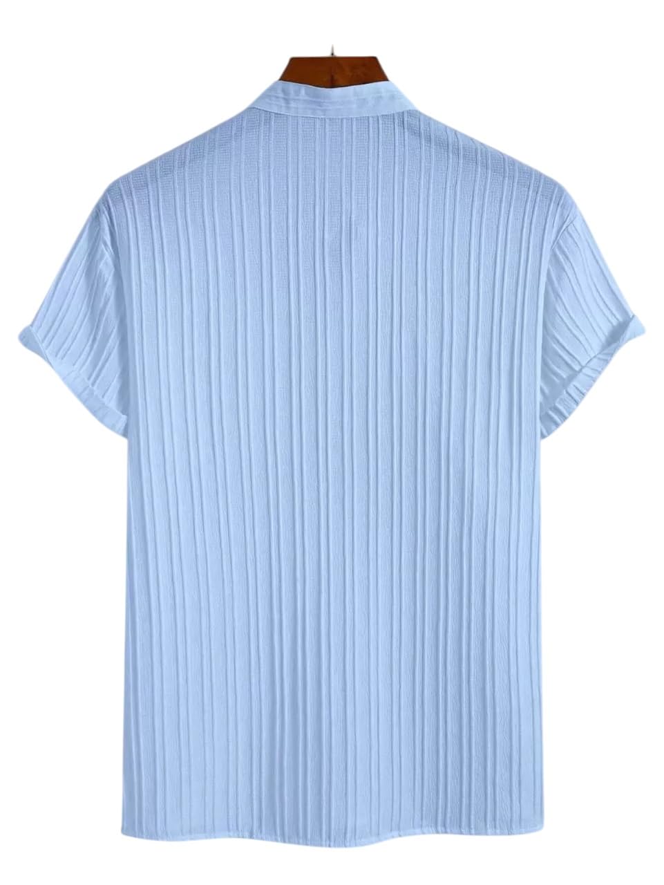 Deemoon MenS Polyster Kurta With Mandarin Collar, Half Placket Buttons, Front Pocket | Half Sleeves | Soft & Breathable Fabric