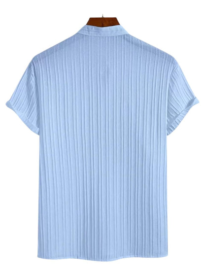 Deemoon MenS Polyster Kurta With Mandarin Collar, Half Placket Buttons, Front Pocket | Half Sleeves | Soft & Breathable Fabric