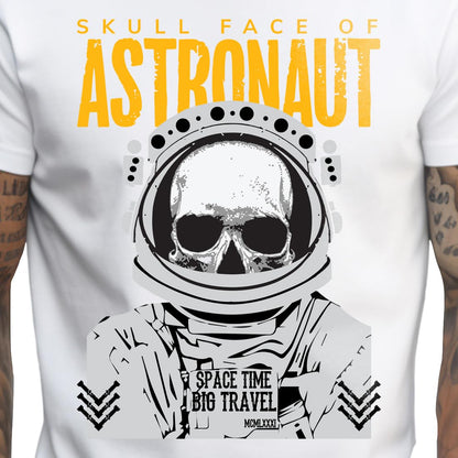 Peppyzone Mens Regular Fit T-Shirt (PZ-SkullAstronaut913_White5