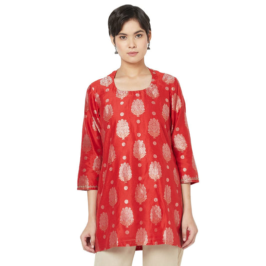 Fabindia Women Silk Cutwork Tunic Cotton