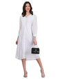 Pujia Mills Women Casual V-Neck Dress White