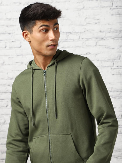 NOBERO Mens Cotton Neck Hooded Regular Sweatshirt (1M-Twzp-R0004_Navy Blue
