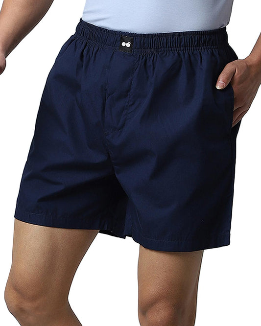 Bewakoof Mens Solid Regular Fit Boxer_581592_Blue_XL