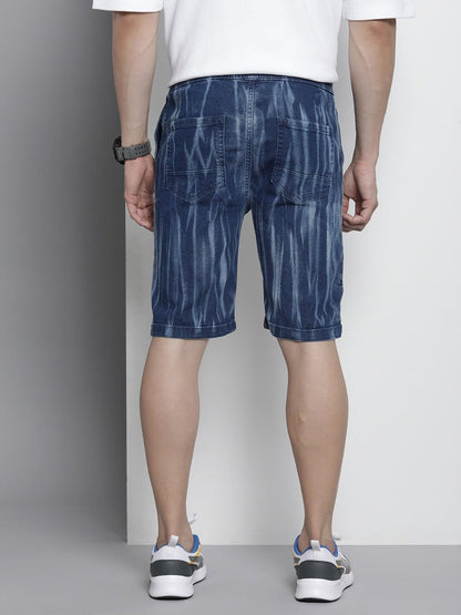 The Indian Garage Co Men Regular Fit Solid Mid-Rise Denim Shorts