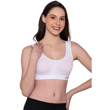 Bonjour Womens Wirefree Sports Bra|| Non Padded Cotton Full Coverage Bra for Gym, Workout,Yoga||Antimicrobial & Anti Bacterial
