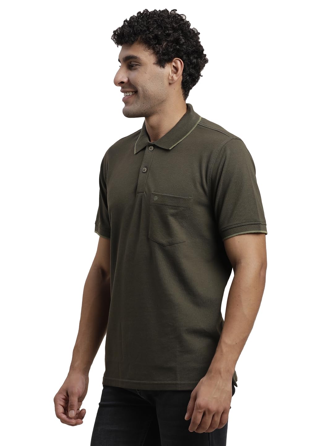 Turtle Men Poly Cotton Solid Grey Polo Tshirt