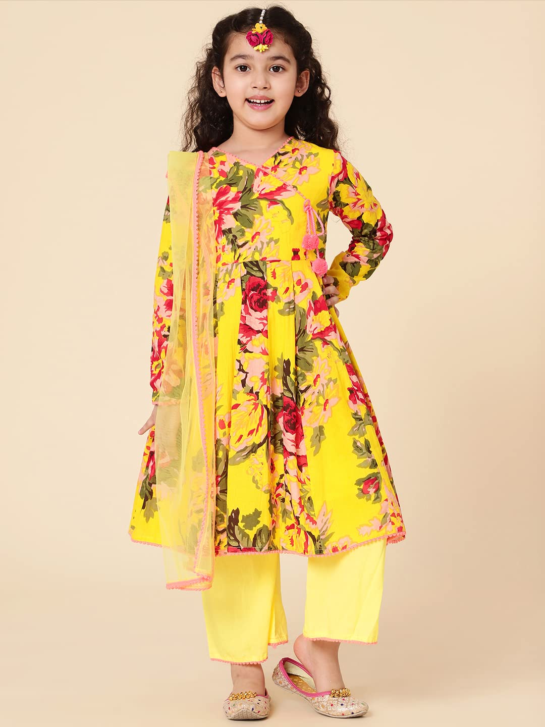 A.T.U.N. (All Things Uber Nice) A.T.U.N. Girls Floral Printed Anarkali Palazzo Set