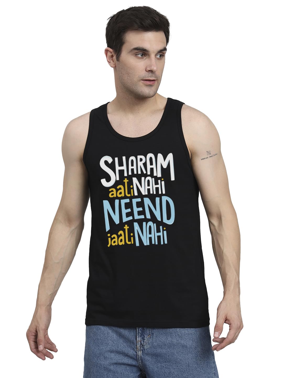 Peppyzone Mens Regular Fit Vest (TT-Trendy 56-60_Black2
