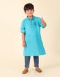 Fabindia Blue Cotton Hand Block Printed Long Kurta