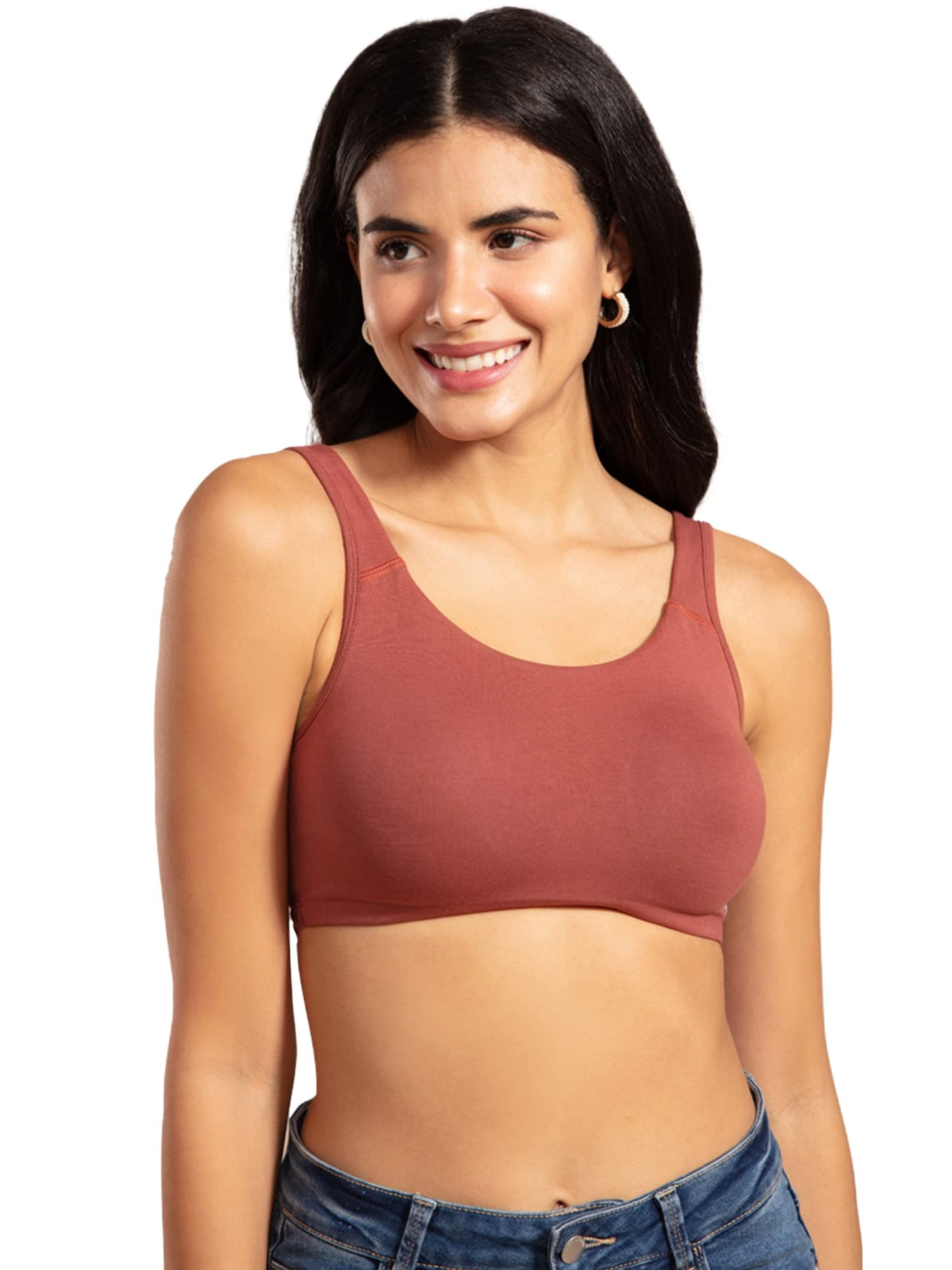 NYKD Soft Cup Easy Peasy Slip On Everyday Bra for Women, Wireless, Full Coverage, Support Shaper, Non Padded Sports Bra Bra, NYB