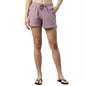 Enamor Essentials Womens Relaxed Fit Mid Rise 100% Cotton Mid-Thigh Length Shorts With Adjustable Waistband & Pockets - E078(E0