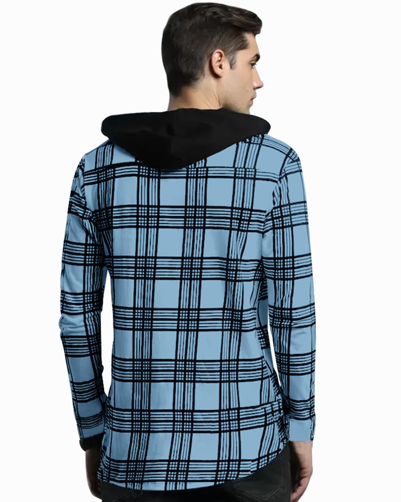 Noble Monk MenS Checkered Long Sleeve Shirts |Button Down Shirts With Hoodie