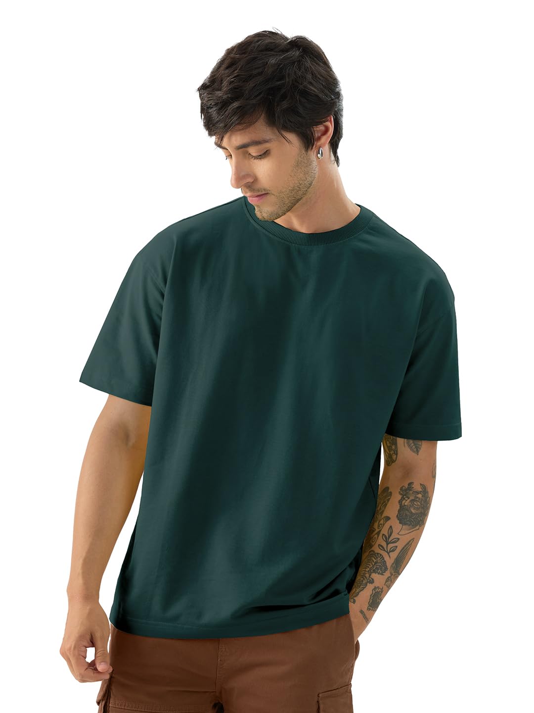The Souled StoreSolids: Emerald GreenOversized T-Shirts