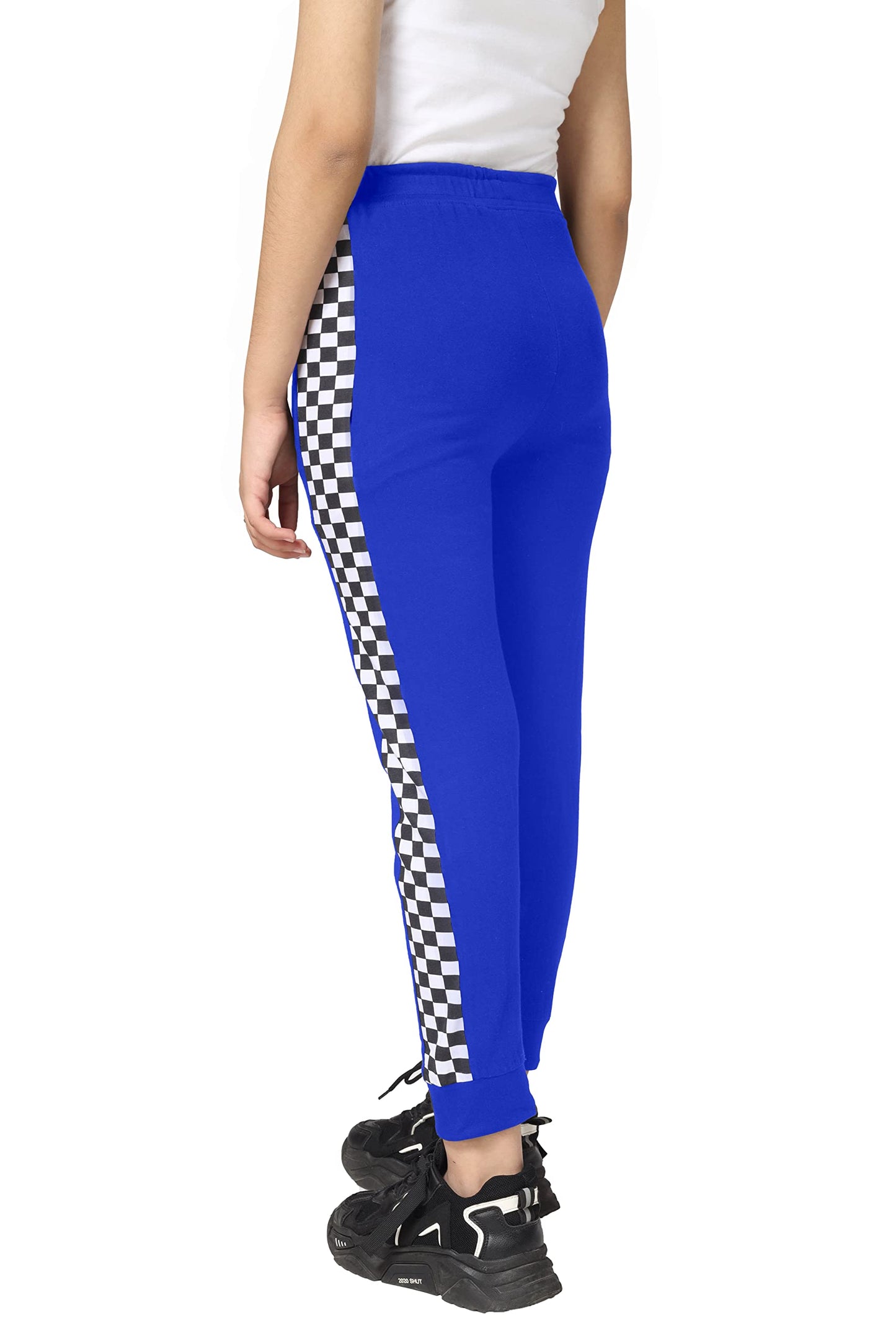 Kyda Kids Girls Cotton Printed Track Pants With Pocket - (Pack Of 1) Blue