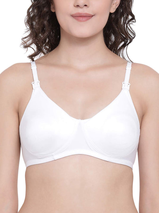 Clovia Womens Non-Padded Non-Wired Maternity Bra (BR1588A18_White_36B)