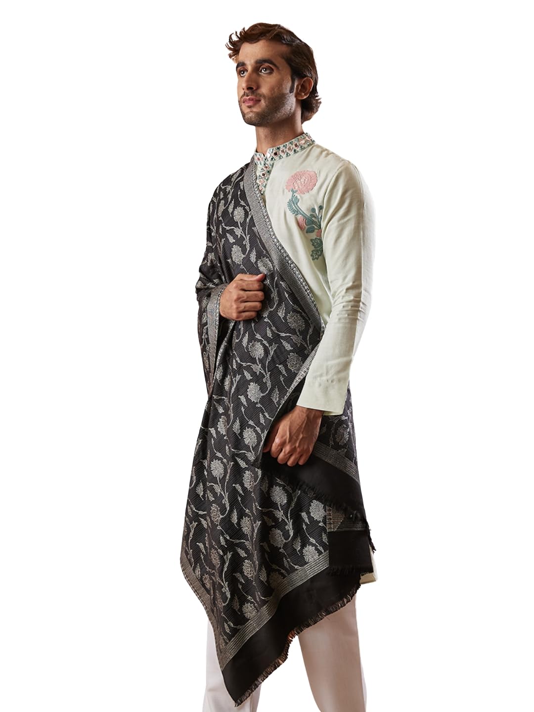 Pashmoda Men Gul-e-Mohabbat Kaani Stole (Size 71x203 cm)
