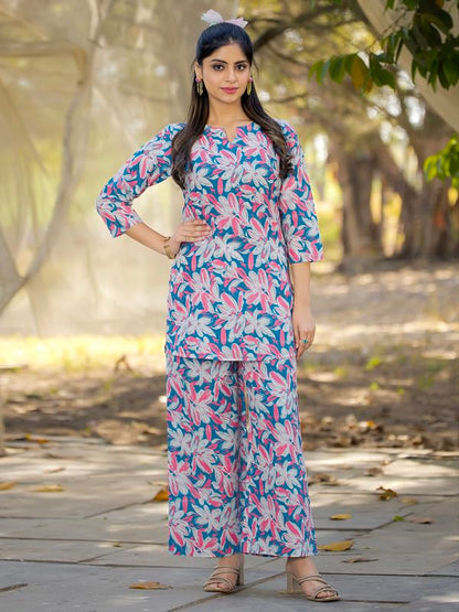 Tee Projekt Cotton Ethnic Wear Co Ord Set For Women | Co Ord Set For Women Stylish Multicolour