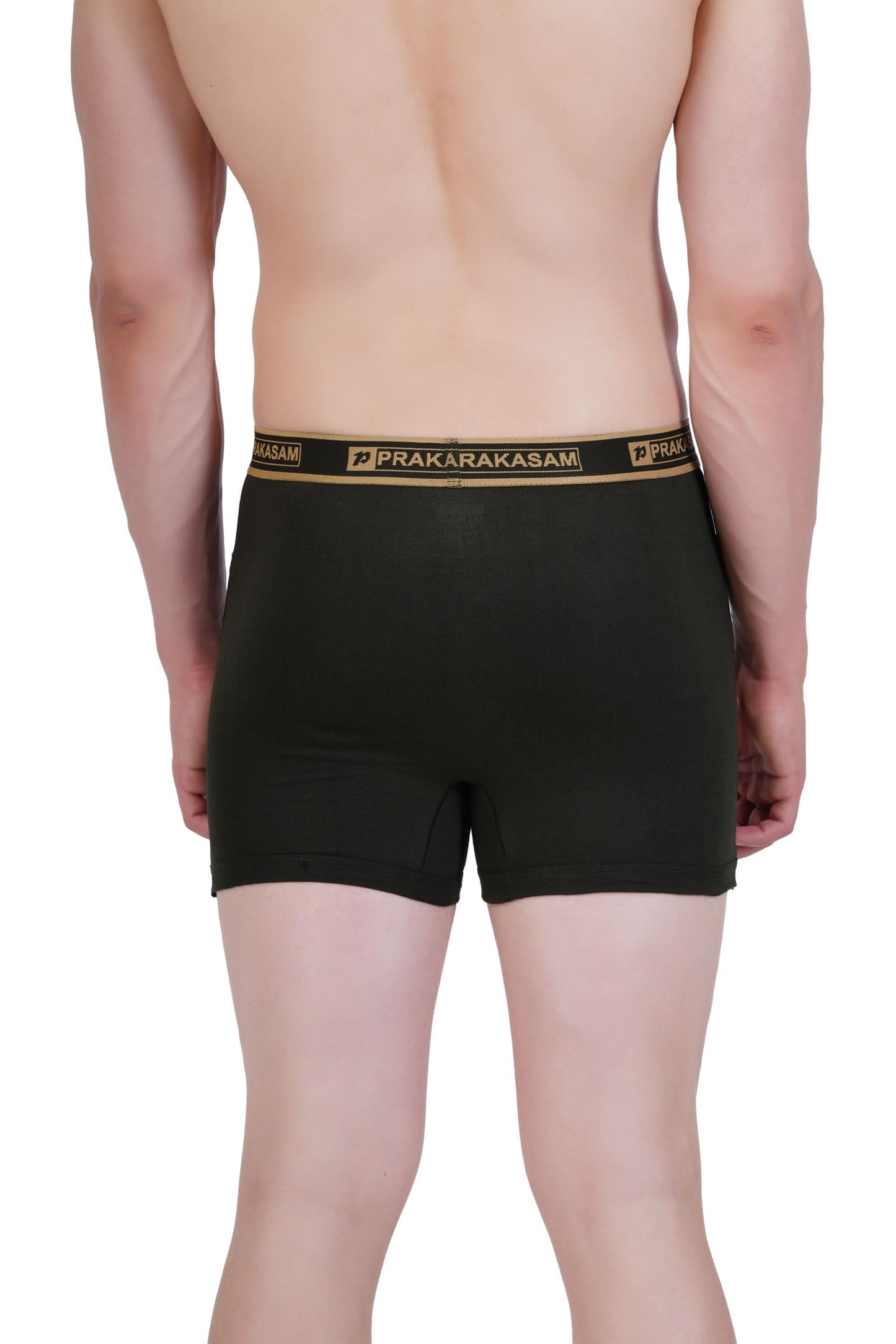 PRAKASAM COTTON -Marlow Mens 100% Pure Combed Cotton Outer Elastic Pocket Trunks (Pack of 2)