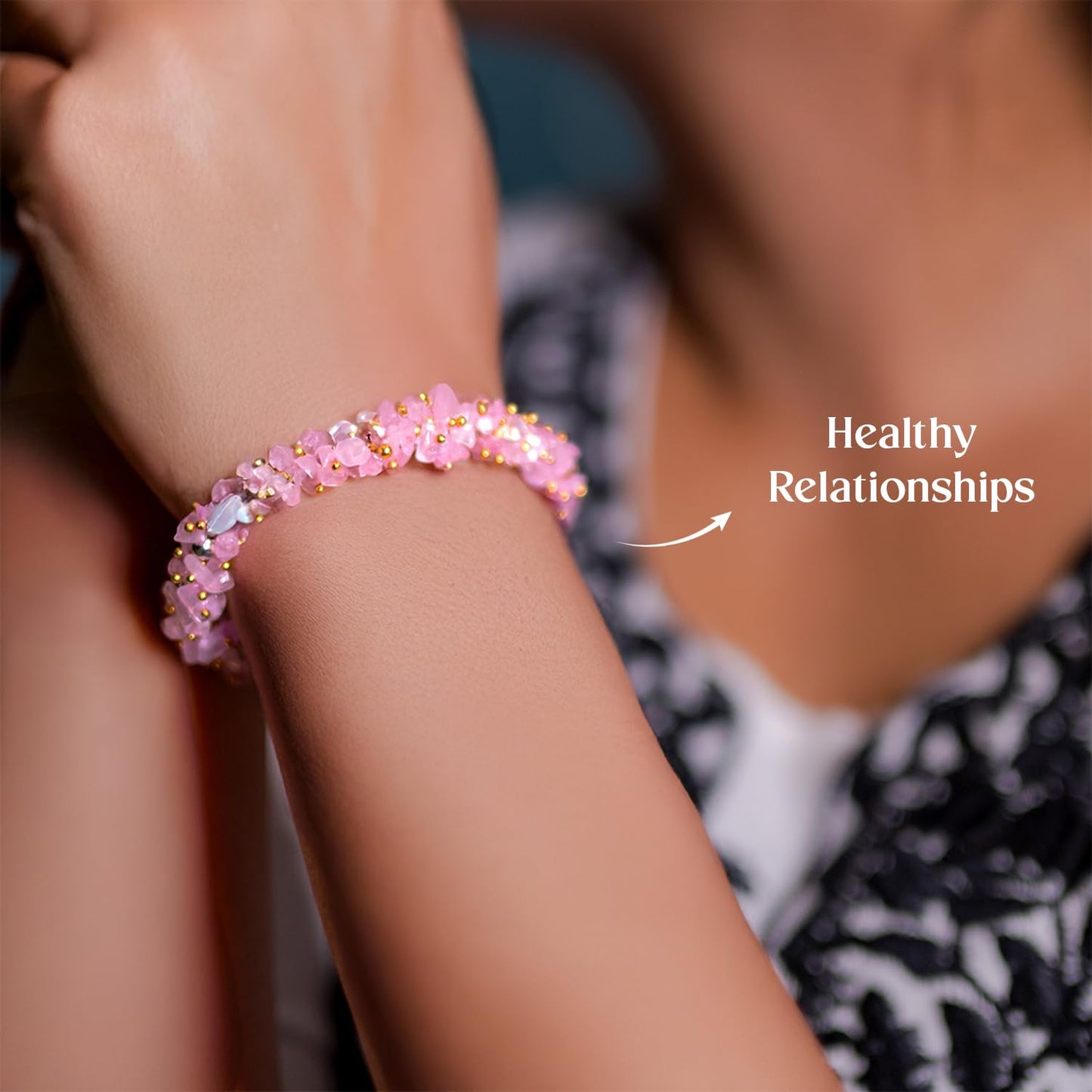 Astrotalk Rose Quartz Chips Bracelet | Emotional Healing, Love & Harmony | Certificate of Authenticity| Astrology Bracelet for Women & Men | Valentine Gift for Girlfriend