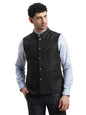 Turtle Men Poly Viscose Black Nehru Jacket