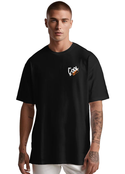 Peppyzone Mens Oversized Fit T-Shirt (PZ-OST-Trendy45_Black
