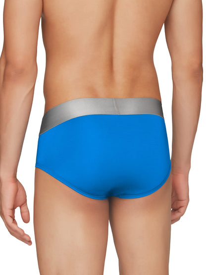 XYXX Mens Underwear Illuminati IntelliSoft Antimicrobial Micro Modal Brief Pack of 3 (Black Iris & Tango Red ; Brilliant Blue ;