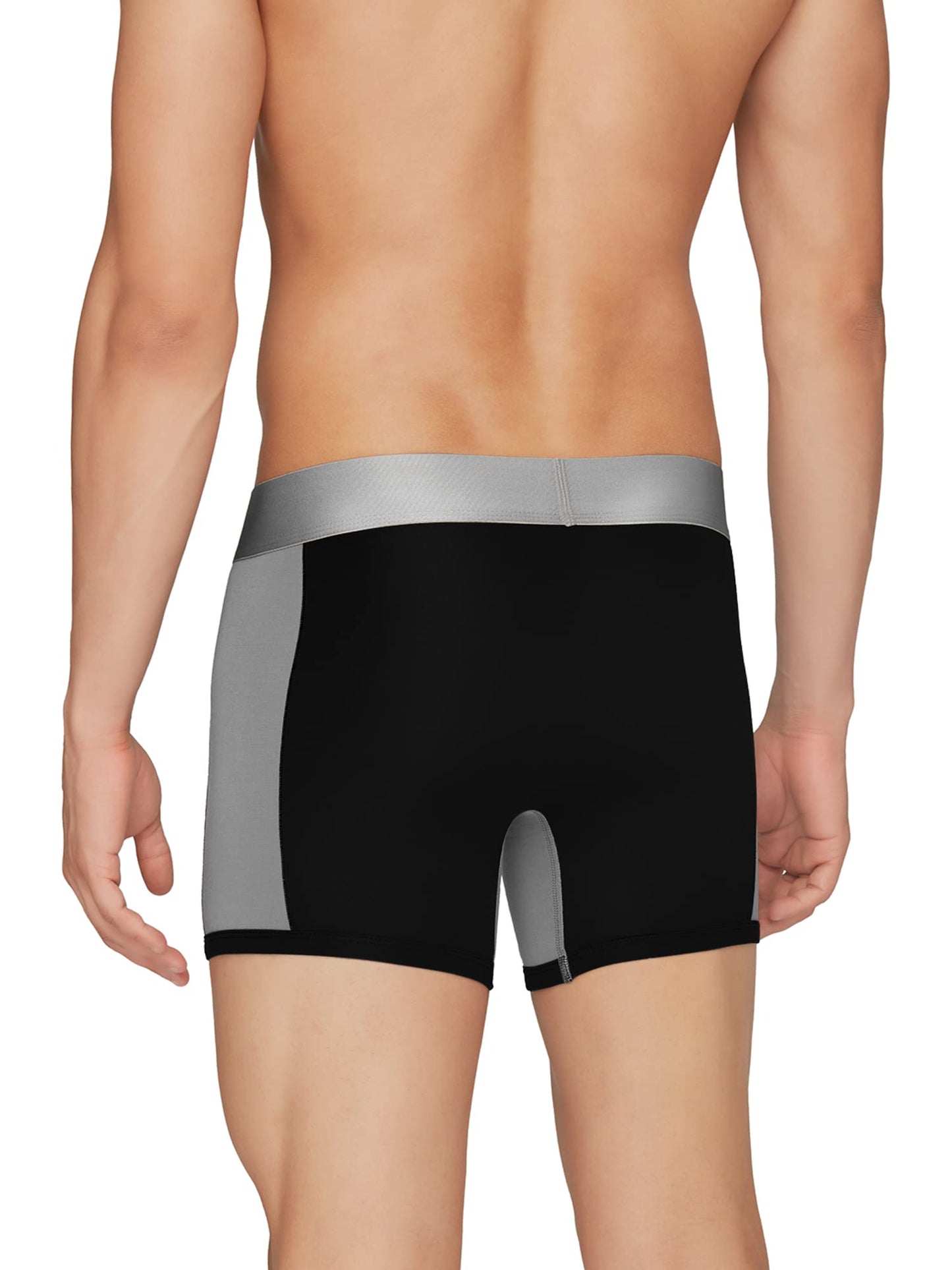 XYXX Mens Underwear Illuminati IntelliSoft Antimicrobial Micro Modal Trunk Pack of 3 (Black Iris & Brilliant Blue;Black; Black