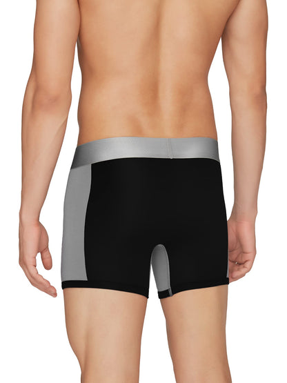 XYXX Mens Underwear Illuminati IntelliSoft Antimicrobial Micro Modal Trunk Pack of 3 (Black Iris & Brilliant Blue;Black; Black
