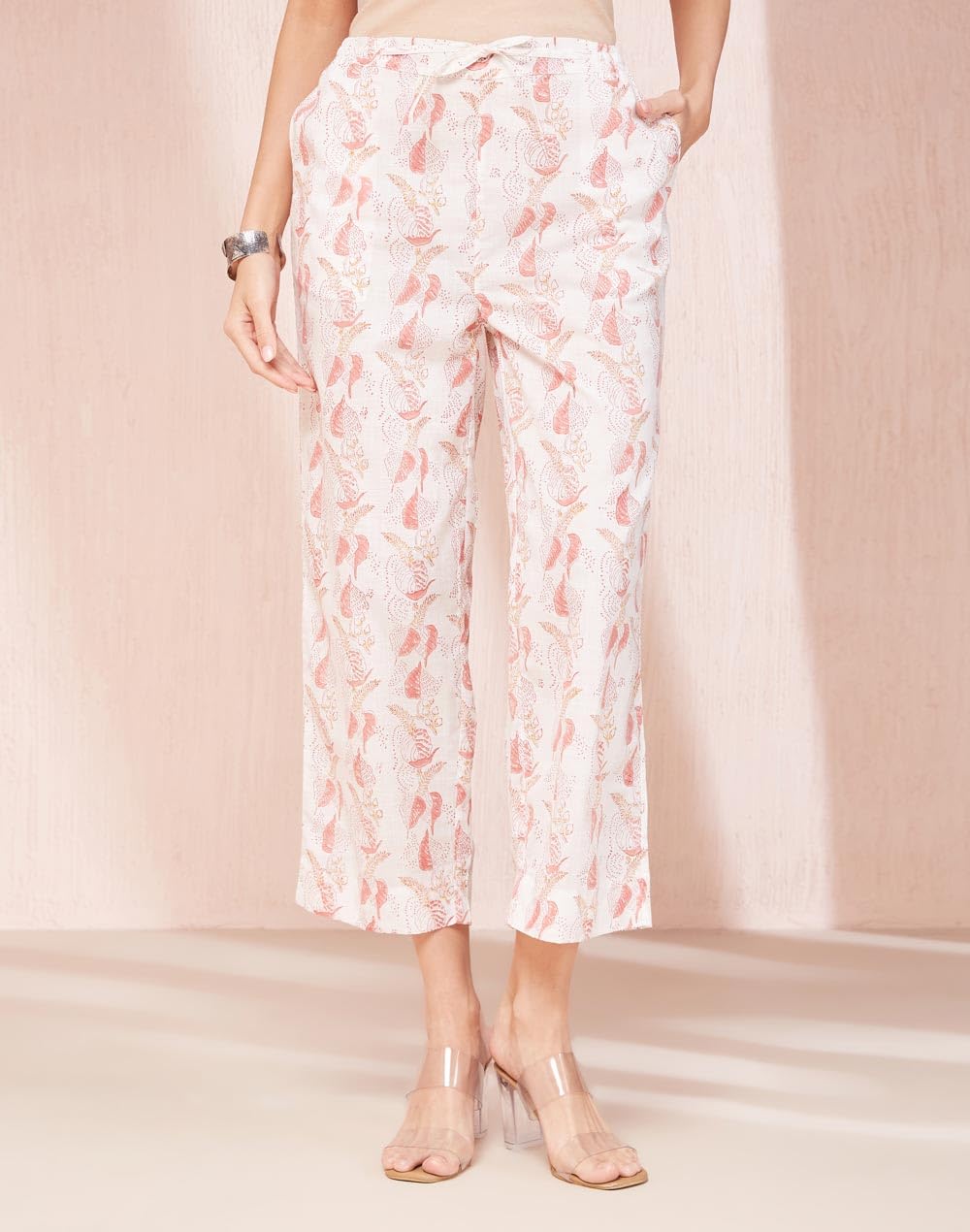 Fabindia WomenS Regular Casual Pants (1037227Peach_Peach