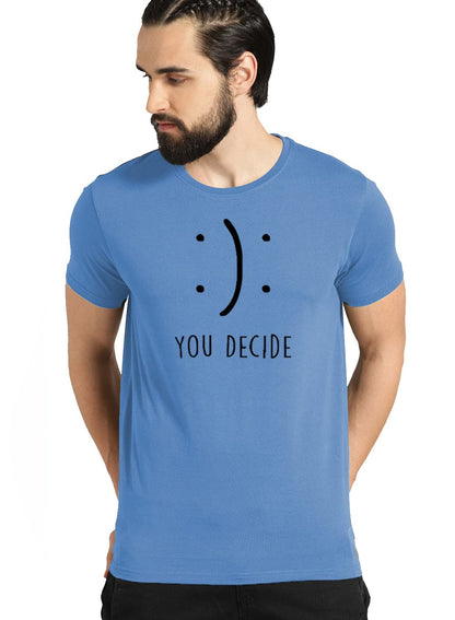 ADRO You Decide Mens Printed T-Shirts (RNR-M-DEC-SK_SkyBlue)